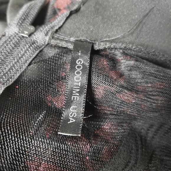 Goodtime USA Women's Plus 3X Stretchy Sheer Burgundy Glitter Black Dress As is - Picture 9 of 11